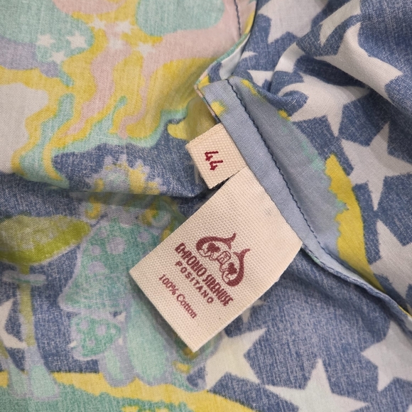 Emporio Sirenuse Flaminia Pleated Printed Cotton Blue & Green A-Line Skirt NWT - Picture 10 of 16